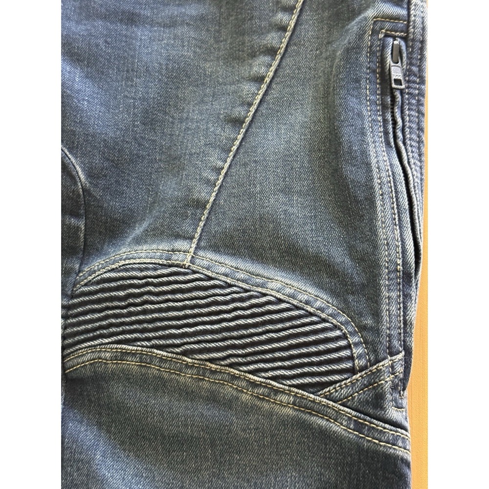 Maxler Mens Motorcycle Riding Jeans Blue Size 34 Zipper Denim Biker Slim Straigh - Picture 7 of 9